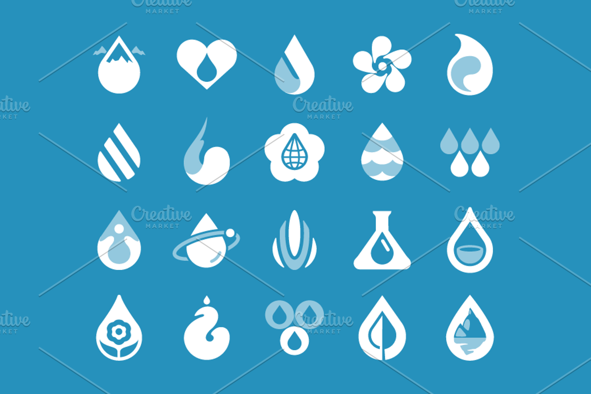 Water Drops. 20 Logo Templates., a Templates & Theme by Youhhou (Photo 4 of 4)