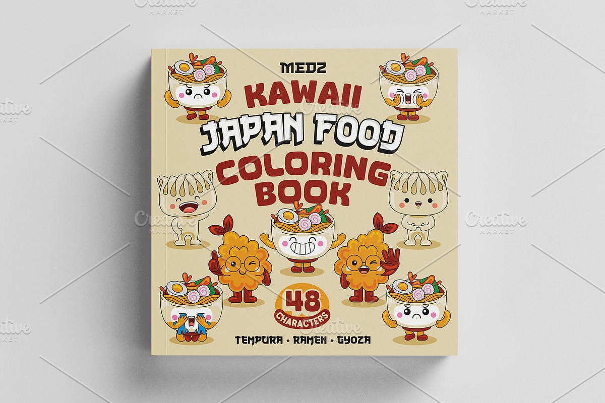Kawaii Japan Food Coloring Book 02, an Education Illustration by MEDZ (Photo 1 of 3)