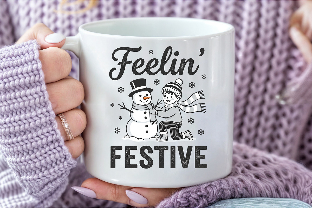 Feelin' Festive Christmas PNG, a Seasonal Illustration by DreamCafeArt (Photo 7 of 7)