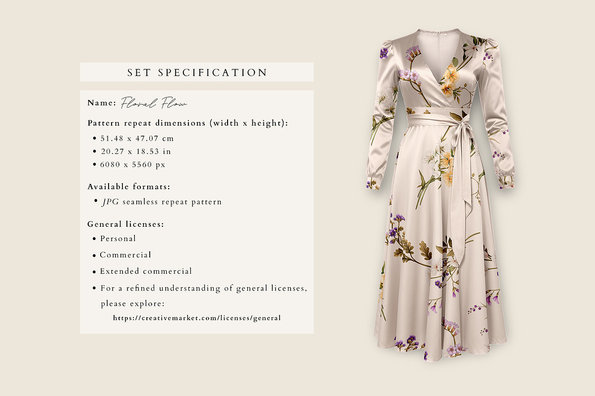 Floral Flow, Romantic Repeat Pattern, a Pattern Graphic by Marchel Studio (Photo 3 of 4)