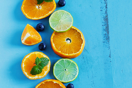 Sliced citrus fruit containing orange, slice, and food