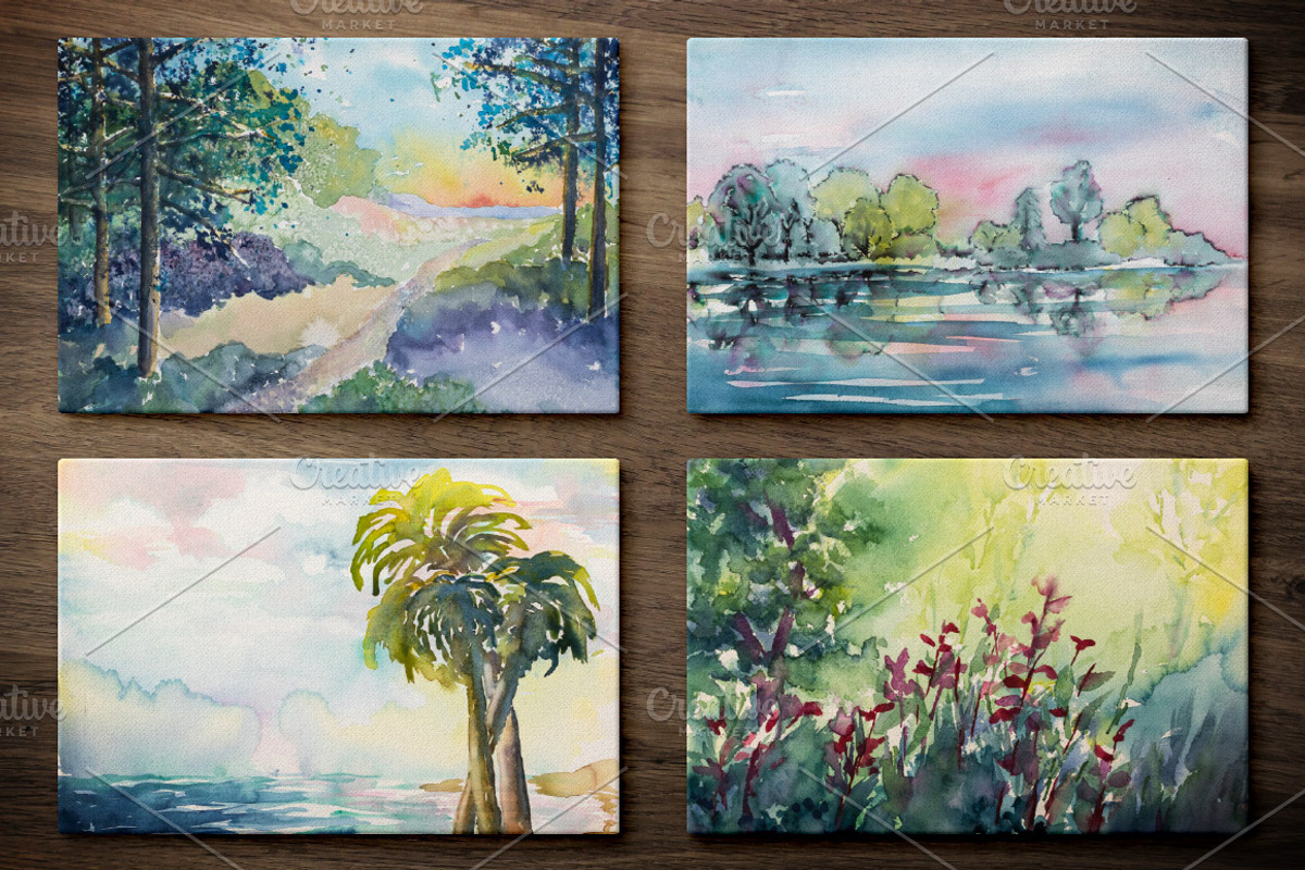 Hand Painted Watercolor Landscapes 1, a Texture Graphic by Design Panoply (Photo 8 of 9)