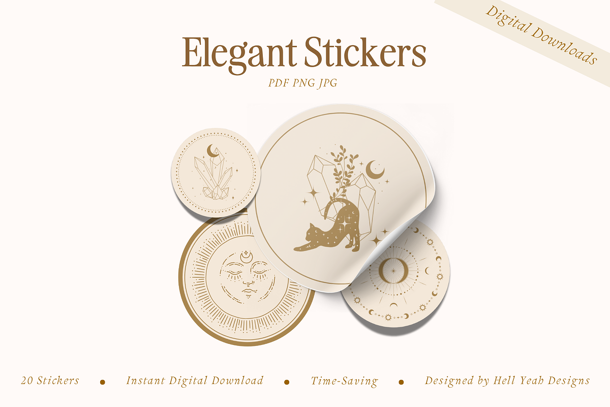 Elegant Round Stickers, a Stationery Template by Hell Yeah Designs (Photo 3 of 5)
