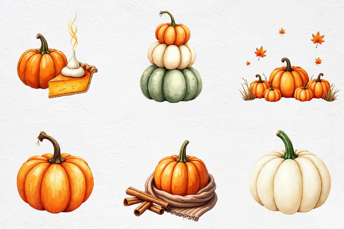 Fall Pumpkin Season Clipart, an Illustration by CrexoraLab (Photo 2 of 5)
