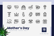 Mother's Day Outline Icons, an Outline Icon by Zeer Graphic (Thumbnail 2 of 2)