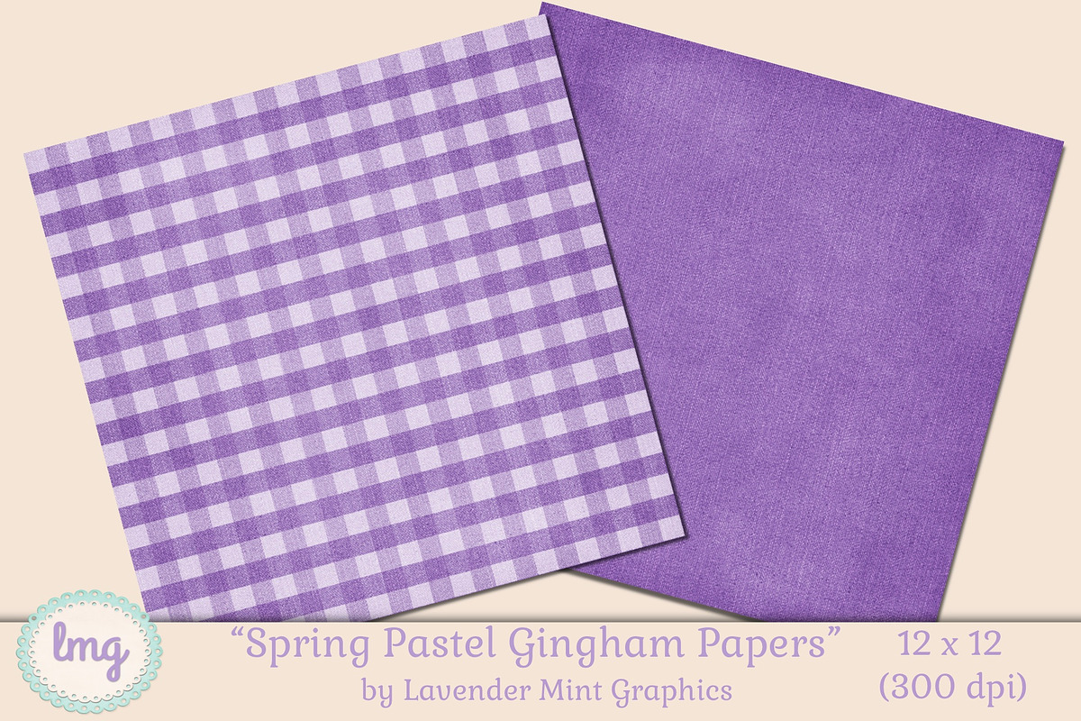 Spring Pastel Gingham Papers, a Pattern Graphic by Lavender Mint Graphics (Photo 6 of 7)