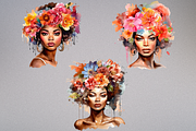 Watercolor Floral Girl Cliparts, a Person Illustration by Mash Mash Stickers (Thumbnail 9 of 9)