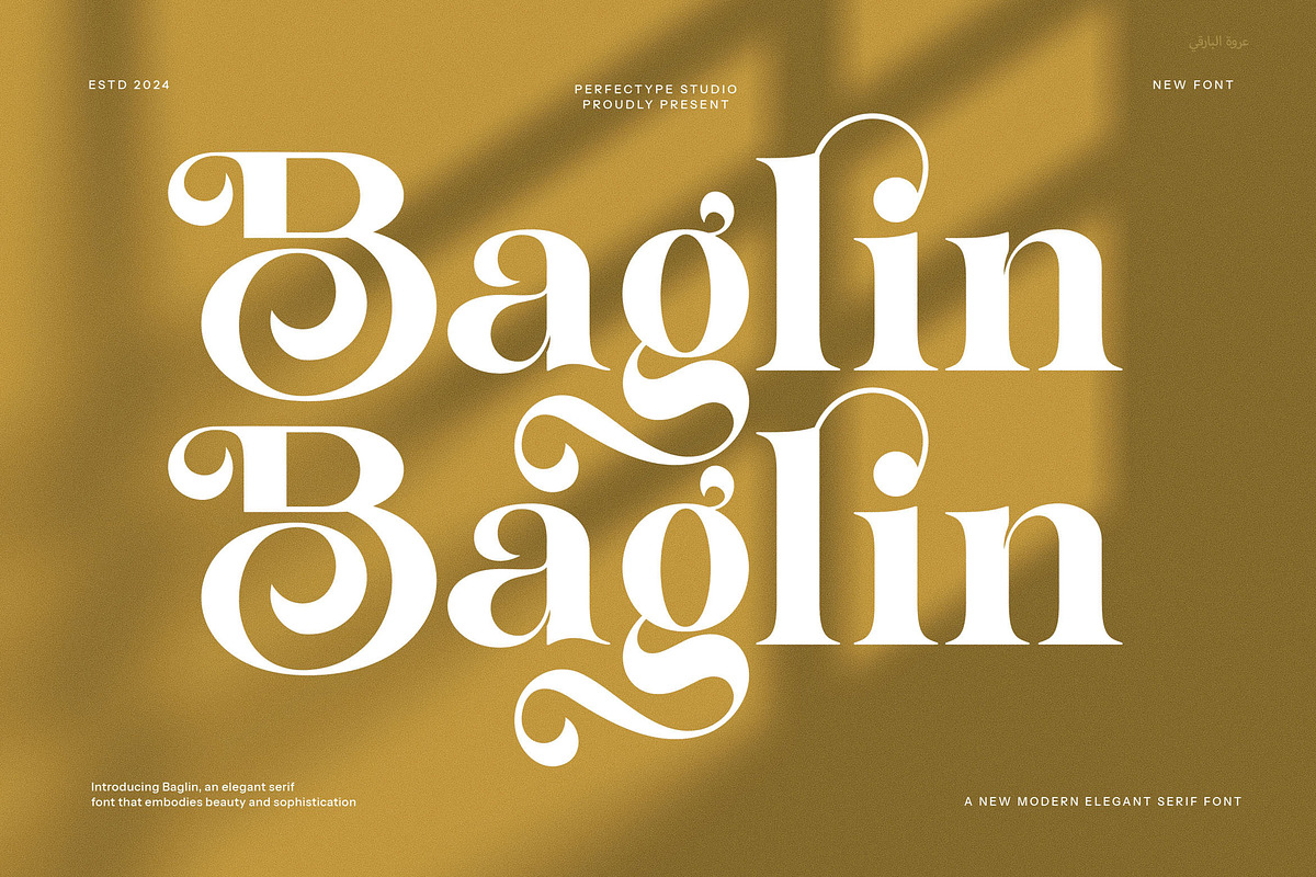 Baglin Elegant Ligature Serif Font, a Serif Font by Perfectype (Photo 1 of 8)