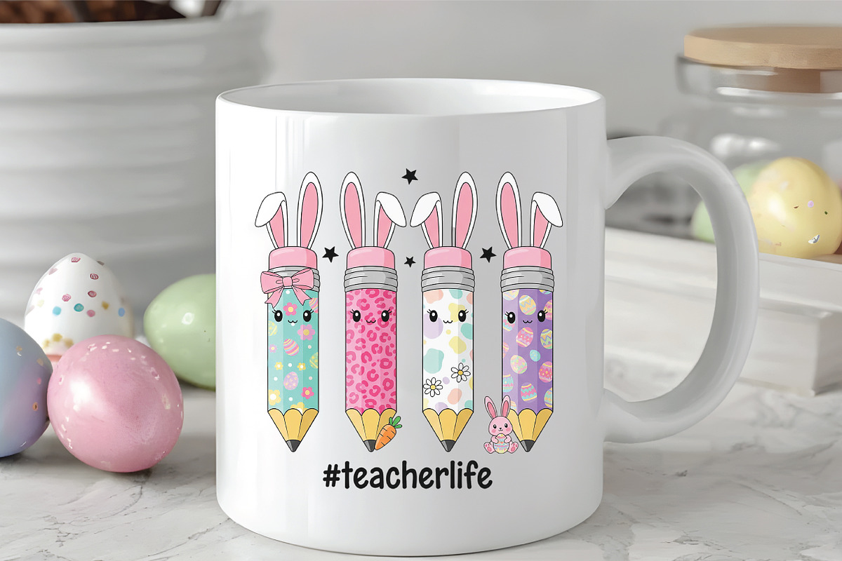 Easter Teacher Pencil PNG, an Illustration by CraftArtStudio (Photo 3 of 4)