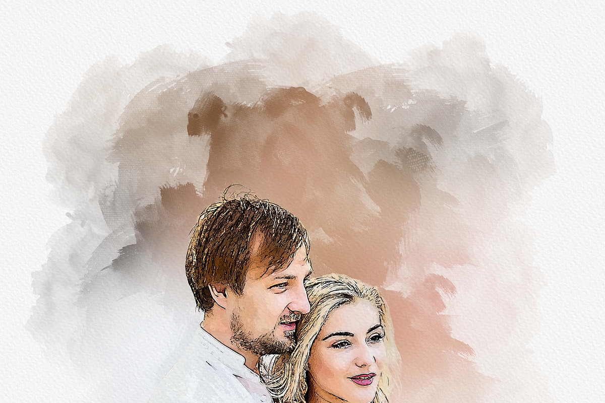 Watercolor Portrait Art Template, an Action Add-On by MRI STUDIO (Photo 4 of 9)