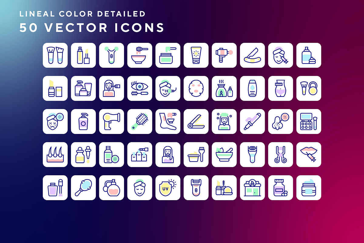 Cosmetology icons, an Outline Icon by Wencory (Photo 1 of 2)