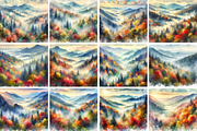 Smoky Mountains Fall Watercolors, a Seasonal Illustration by Flourish Spark (Thumbnail 2 of 4)