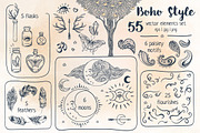 55 Boho Style Vector Set + Bonus, a Decorative Illustration by Varvara Gorbash (Thumbnail 2 of 4)