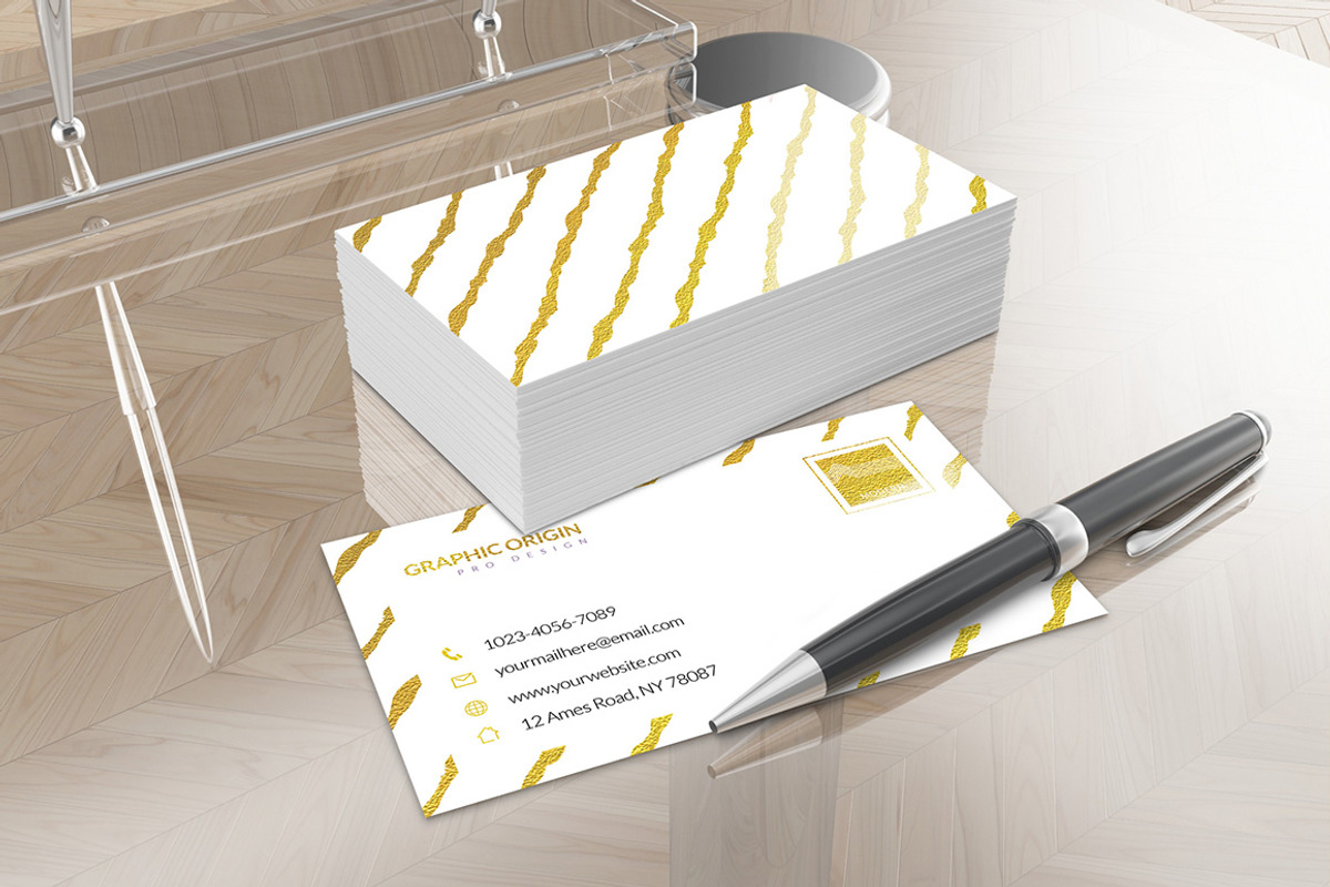 GOLD FOIL BUSINESS CARD, a Business Card Template by Graphic Origin (Photo 4 of 4)