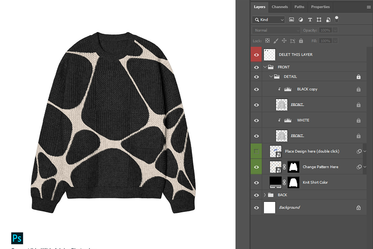 Knit Sweater Mockup, a Shirt Mockup by Irhasalfahad (Photo 6 of 7)