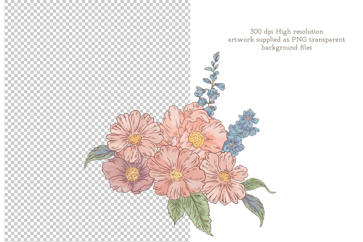 Romantic Floral Bundle, an Illustration by AlenaVlasko stock Market (Photo 2 of 6)
