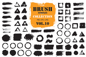 Brush Strokes Bundle: PNG Vector