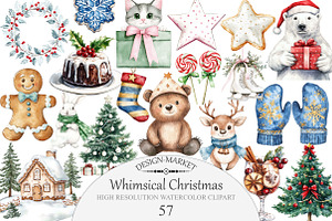 Whimsical Christmas Clipart, an Illustration by Design Market
