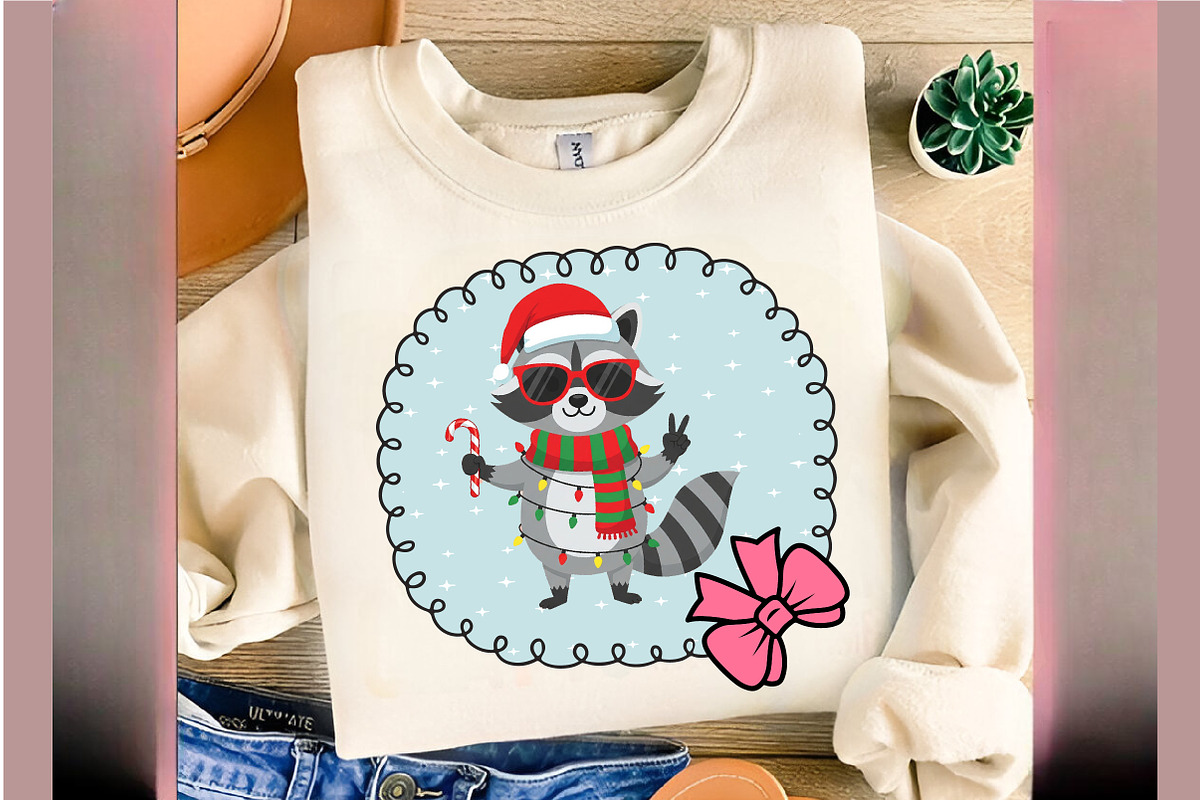 Christmas Funny Raccoon Coquette PNG, an Illustration by SinaCreation (Photo 5 of 7)