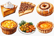 Watercolor Thanksgiving Food Clipart, an Illustration by Canvas Craft (Thumbnail 4 of 8)