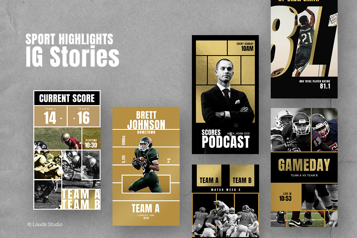 Golden Sports Instagram Stories, a Social Media Template by Louds Studio (Photo 4 of 6)