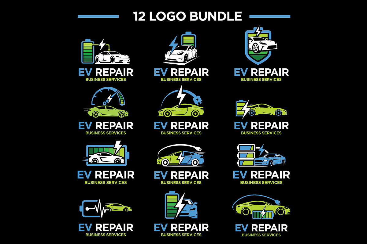 EV Charging Battery Logo Bundle, a Branding & Logo Template by Guavanaboy (Photo 1 of 3)