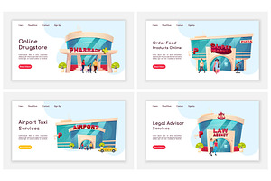 Shop Front Landing Page Set