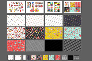 Girlish 12 Patterns And Stickers Set