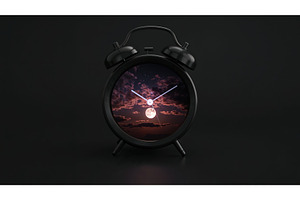 Black alarm clock with a surreal, an Illustration by tilialucida