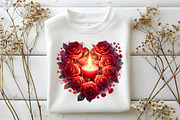 Valentine's Day Roses Heart Clipart, an Illustration by DreamArtGraphic (Thumbnail 3 of 6)