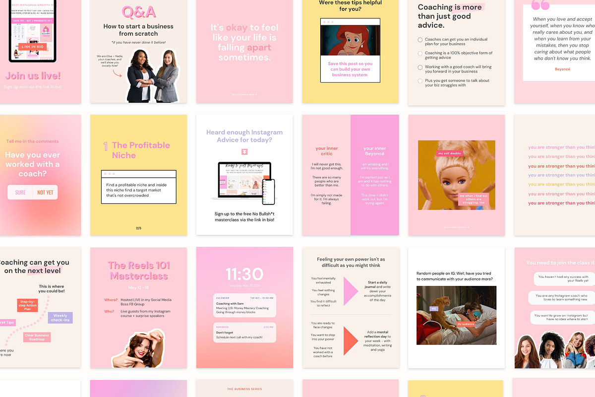 Coach Instagram Bundle for Canva, a Social Media Template by My Social ...