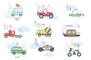 Vector A-Z transport alphabet, an Education Illustration by narinadraban (Thumbnail 2 of 22)