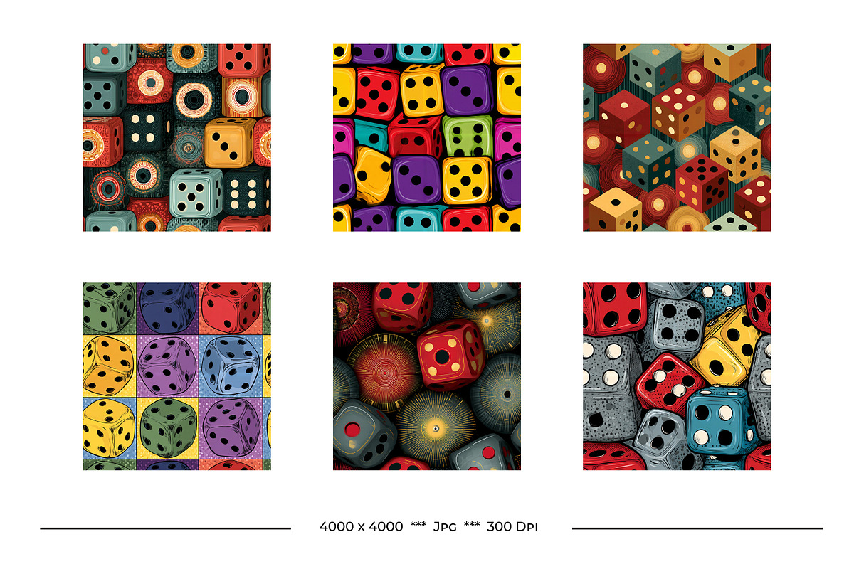 Dice Retro Art Style Patterns, a Pattern Graphic by karenfoleyphoto (Photo 8 of 10)