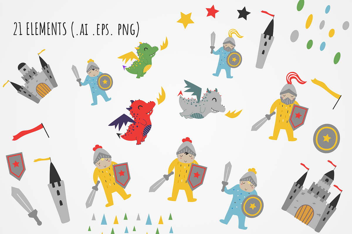 Knights and Dragons Collection, a Graphic by 3Y_Design (Photo 4 of 7)