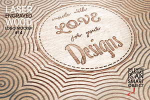 Laser Engraved Wood Logo Mockup