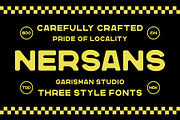 Nersans - Vintage Font [3 Styles], a Sans Serif Font by Garisman Std (Thumbnail 1 of 12)