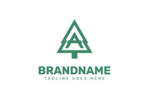 Letter A Pine Tree Logo, a Branding & Logo Template by Pray Art Design Studio