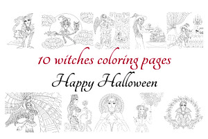 10 witches Halloween theme