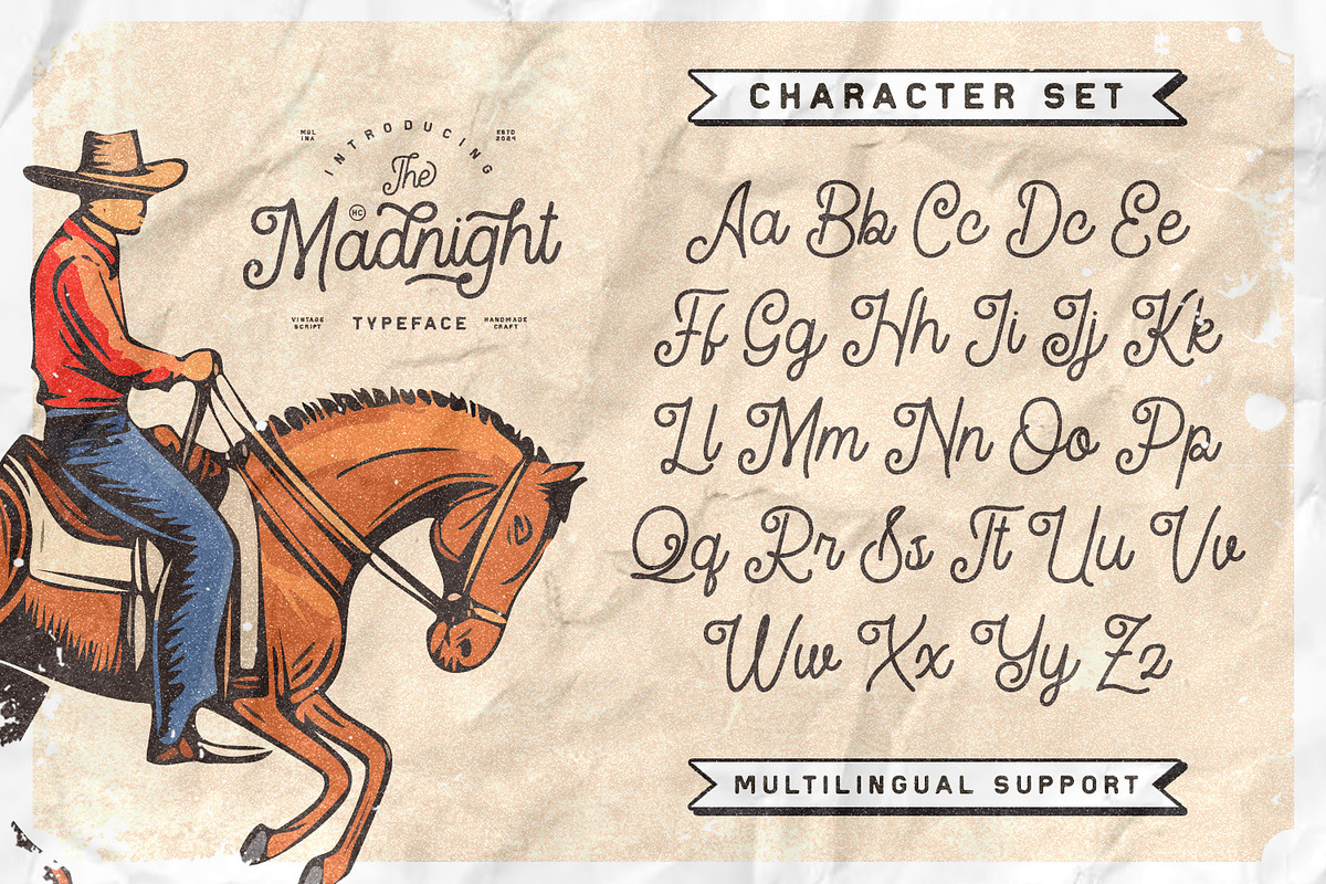 HC - Madnight Vintage Script, a Script Font by Hasbi Creative (Photo 8 of 9)