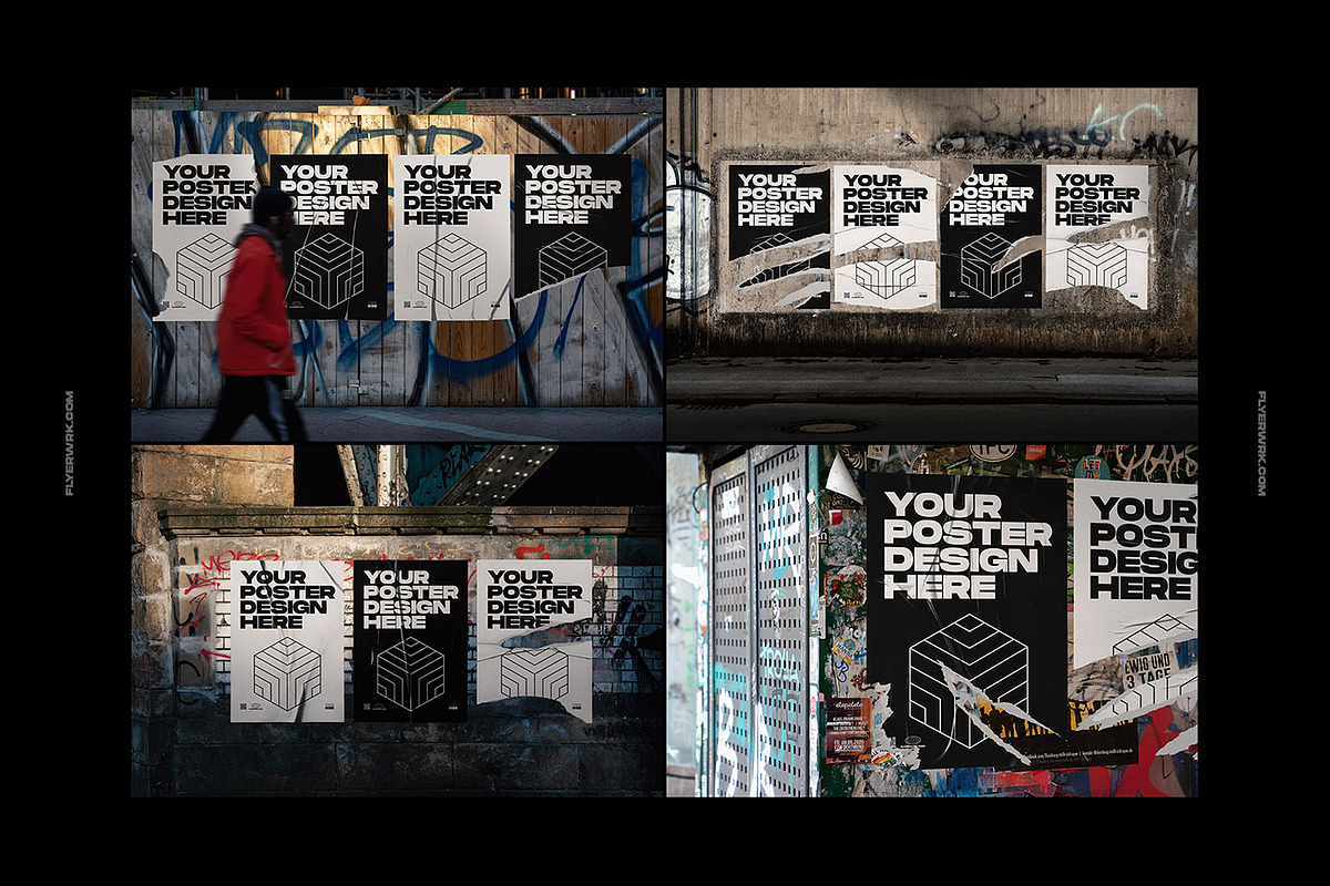 Urban Poster Wall Mockups, a Print Template by FLYERWRK (Photo 11 of 11)