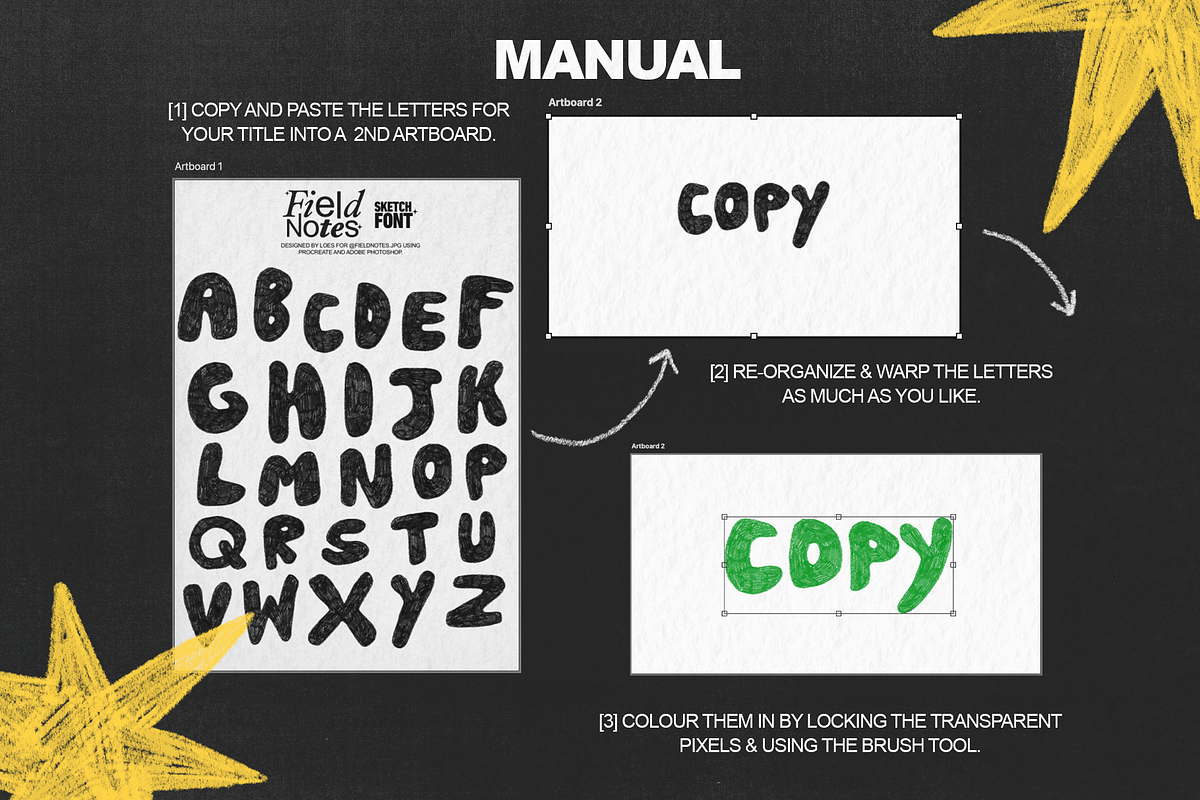 Field Notes Hand Drawn Title PSD
