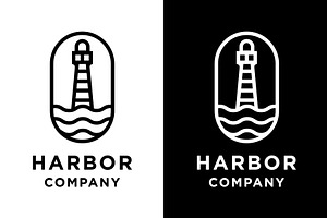 coastal beach harbor Lighthouse logo, a Branding & Logo Template by funpixel