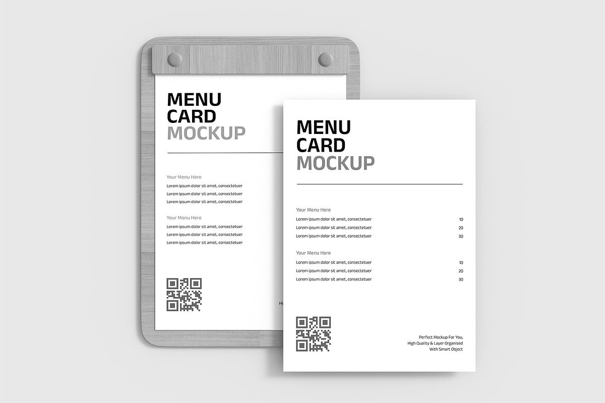 Wooden Table Menu Card Mockup, a Product Mockup by graphypix (Photo 3 of 4)