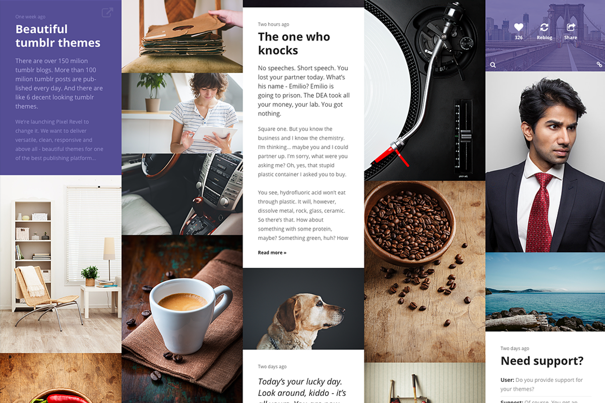 Flow tumblr theme, a Websites & App Template by Pixel Revel (Photo 2 of 4)