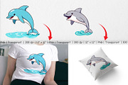 Jumping Dolphin Clipart, a Graphic by Artnoy (Thumbnail 4 of 5)