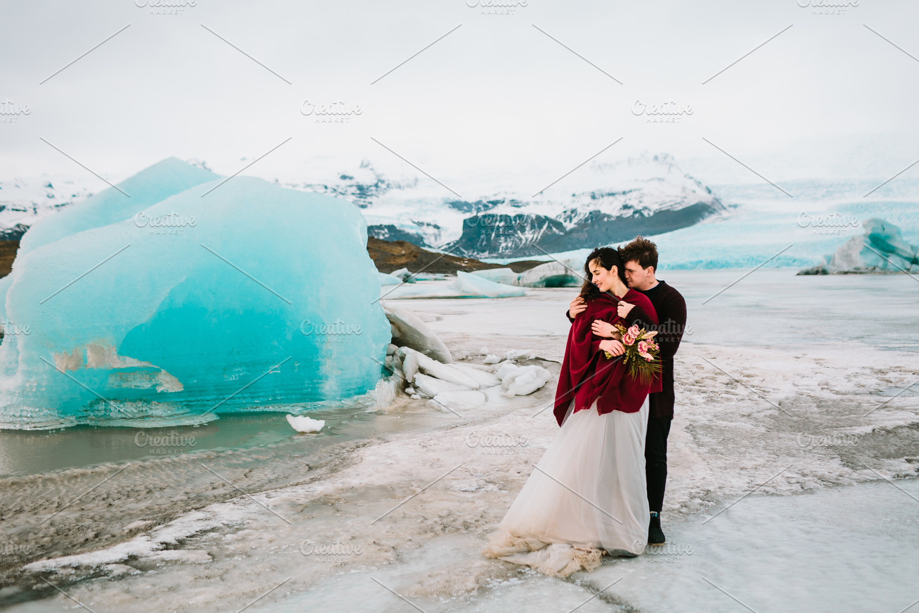Iceland wedding in glacier lagoon wedding outdoor featuring iceland, wedding, a Person Photo by Stahov