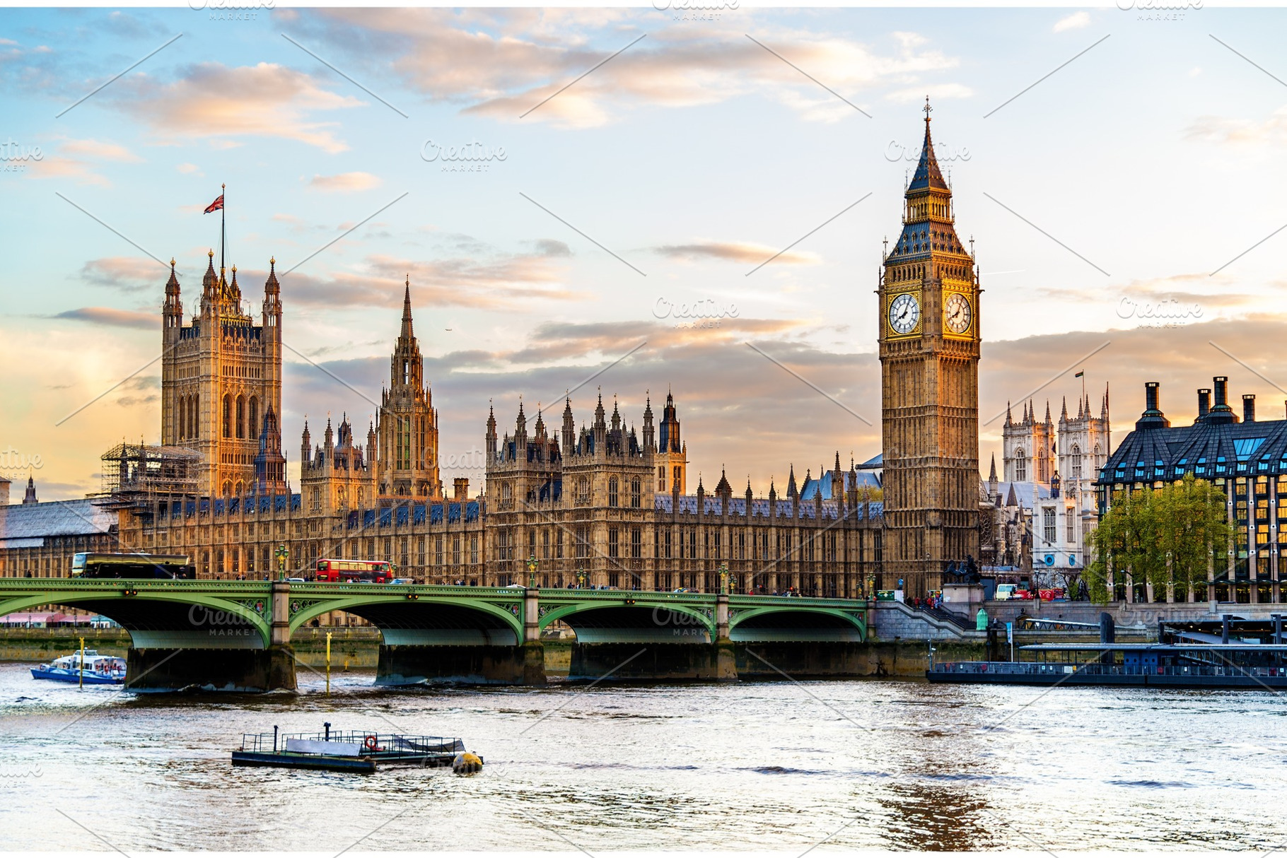 The palace of westminster in london in the evening england containing, an Architecture Photo by Leonid Andronov
