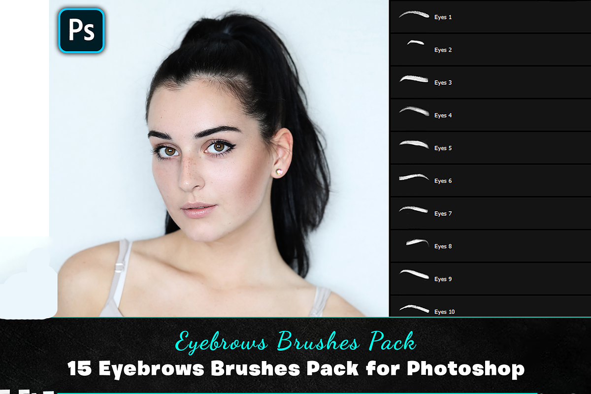 15 Photoshop Eyebrows Brushes Pack, a Brush Add-On by Velo Graphic Studio (Photo 1 of 6)