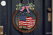 Patriotic Door Sign Bundle, a Decorative Illustration by svgocean (Thumbnail 8 of 16)