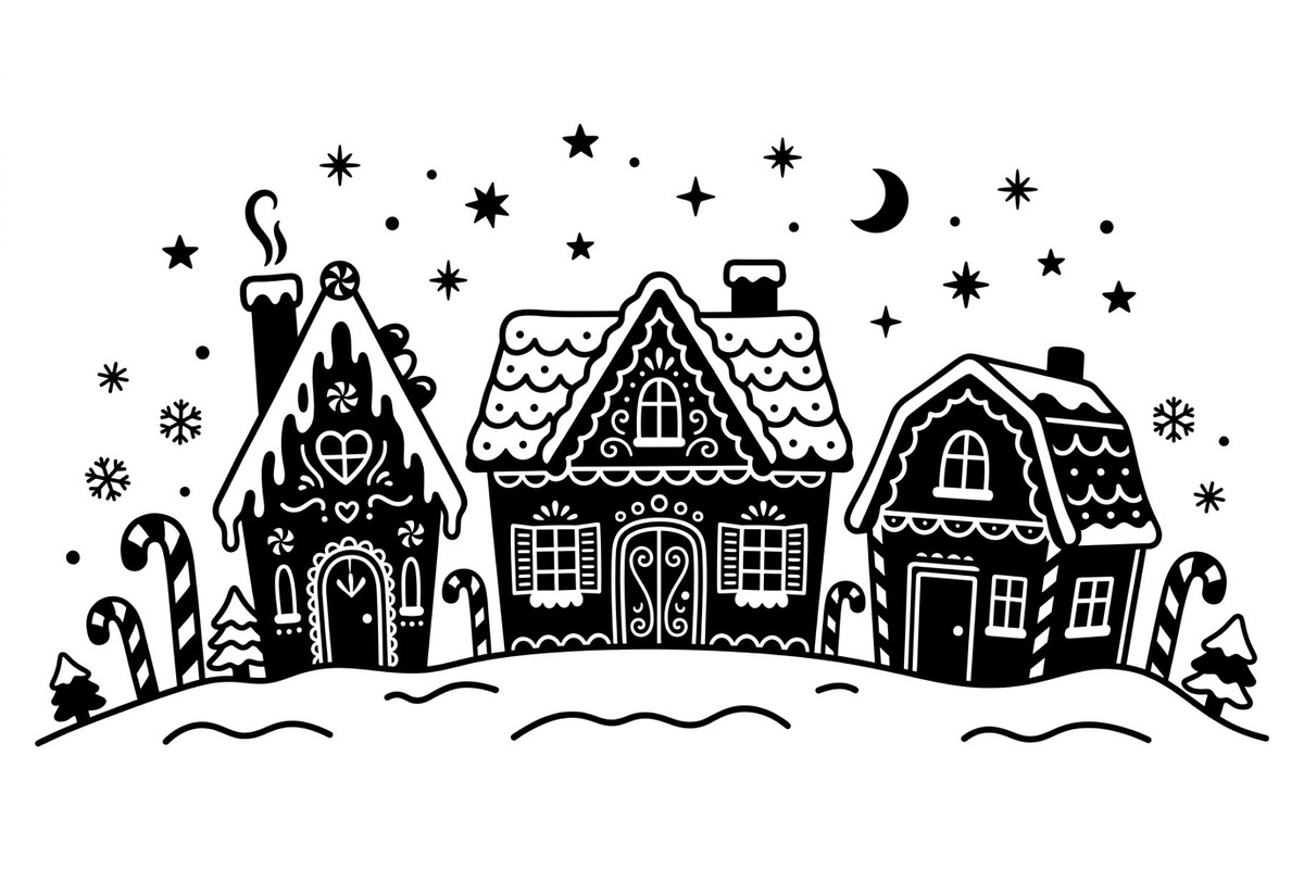 Gingerbread Winter Village Set, an Object Graphic by Creativeshirt (Photo 2 of 3)